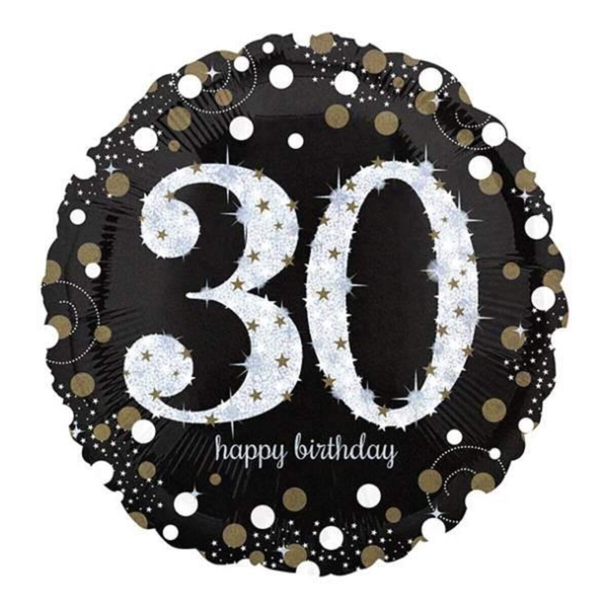 amscan Folienballon Happy Birthday 30 holographic