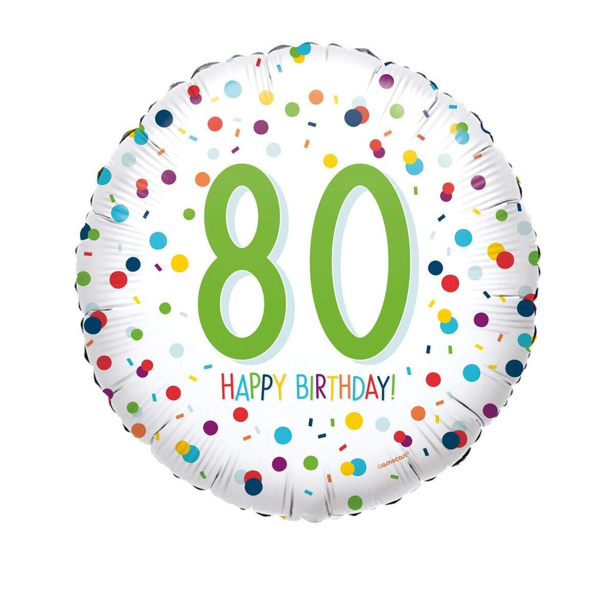 amscan Folienballon Happy Birthday 80