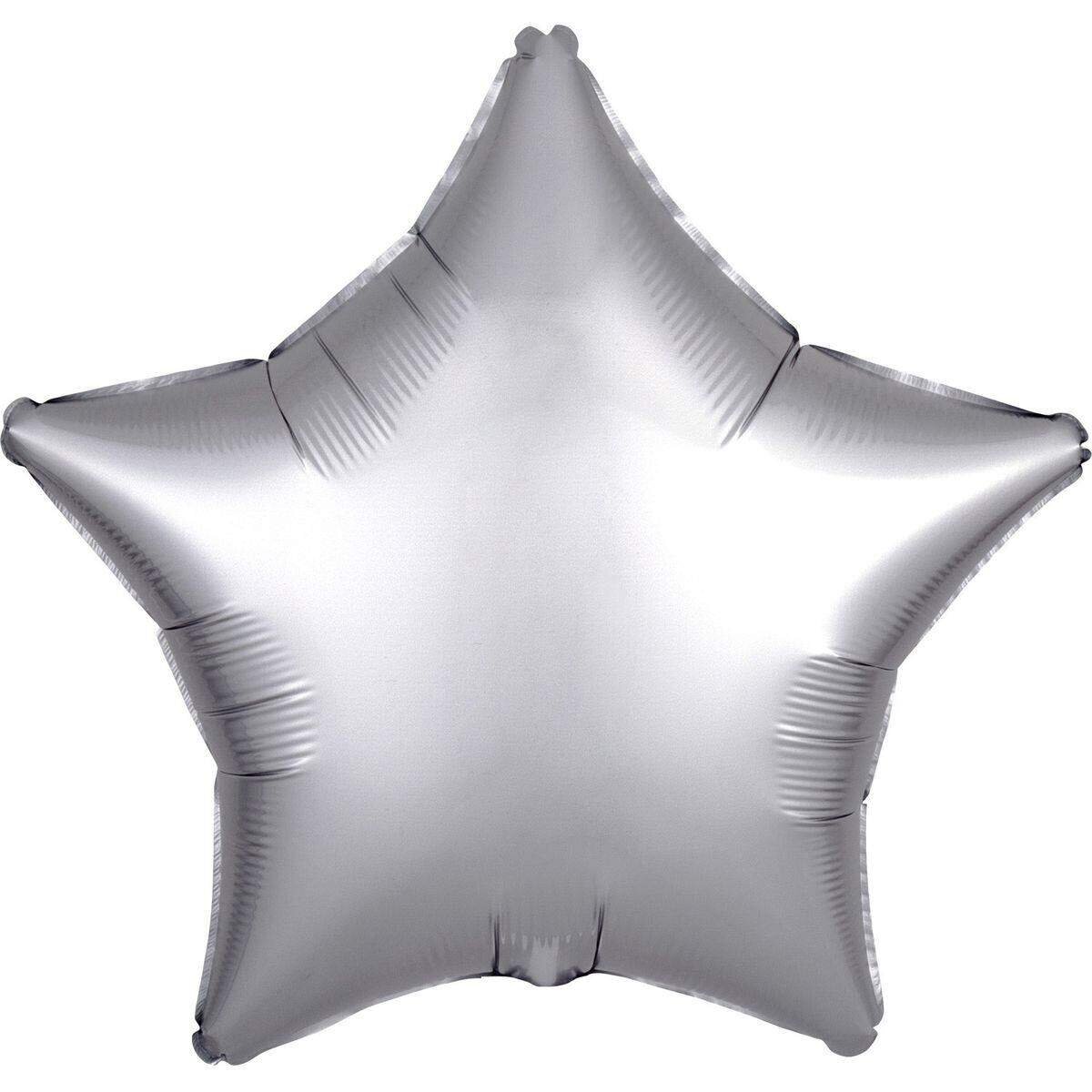 amscan Folienballon Stern Satin Luxe Silber