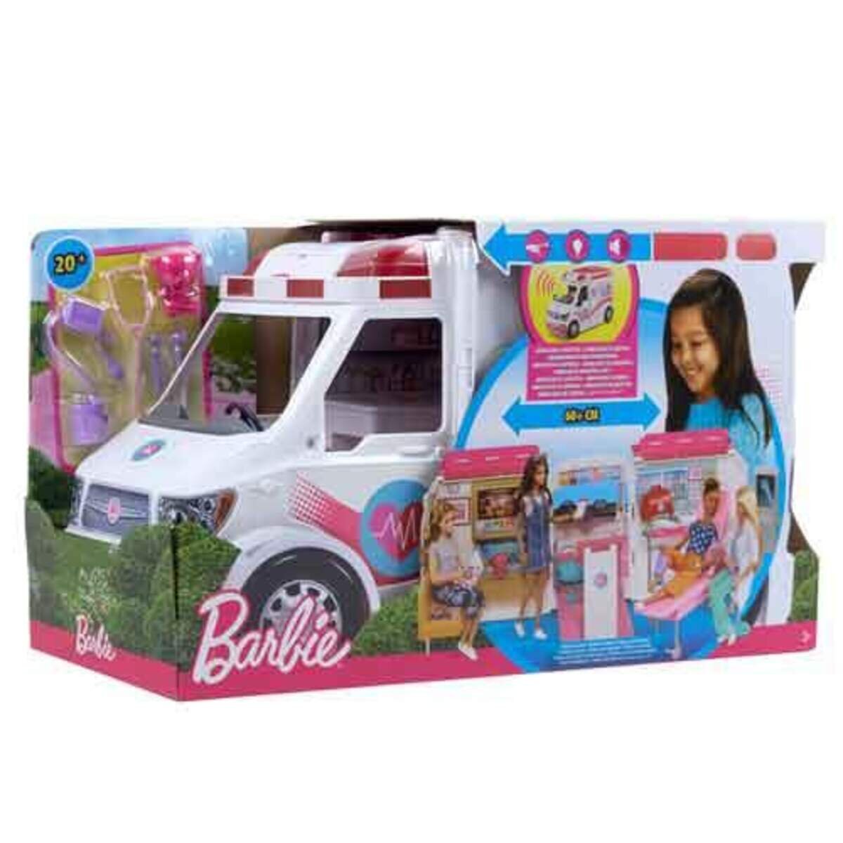 Barbie 2-in-1 Krankenwagen Spielset mit Licht & Geräuschen