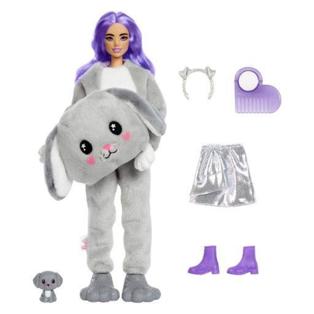 Barbie Cutie Reveal Puppe mit Welpen-Plüschkostüm und 10 Überraschungen