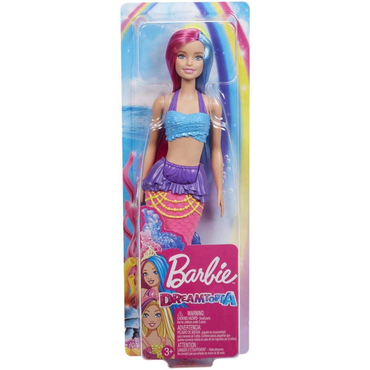 Barbie Dreamtopia Meerjungfrau Puppe (pinkes und blaues Haar), Anziehpuppe