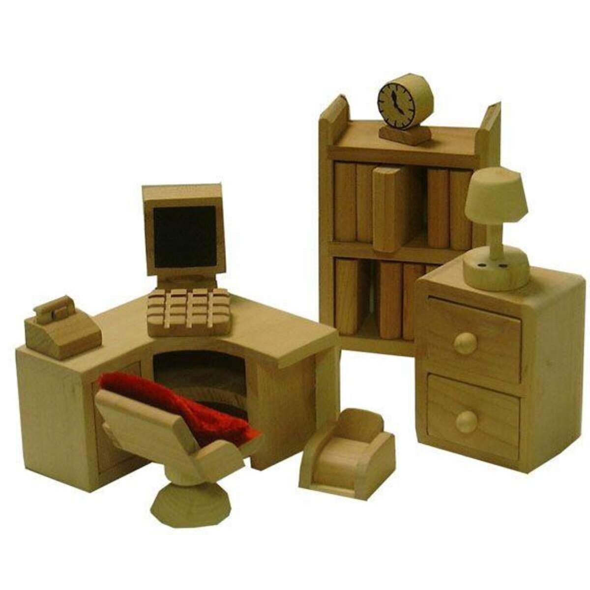Beluga Puppenhausmöbel für das Computerzimmer, 9 Teile
