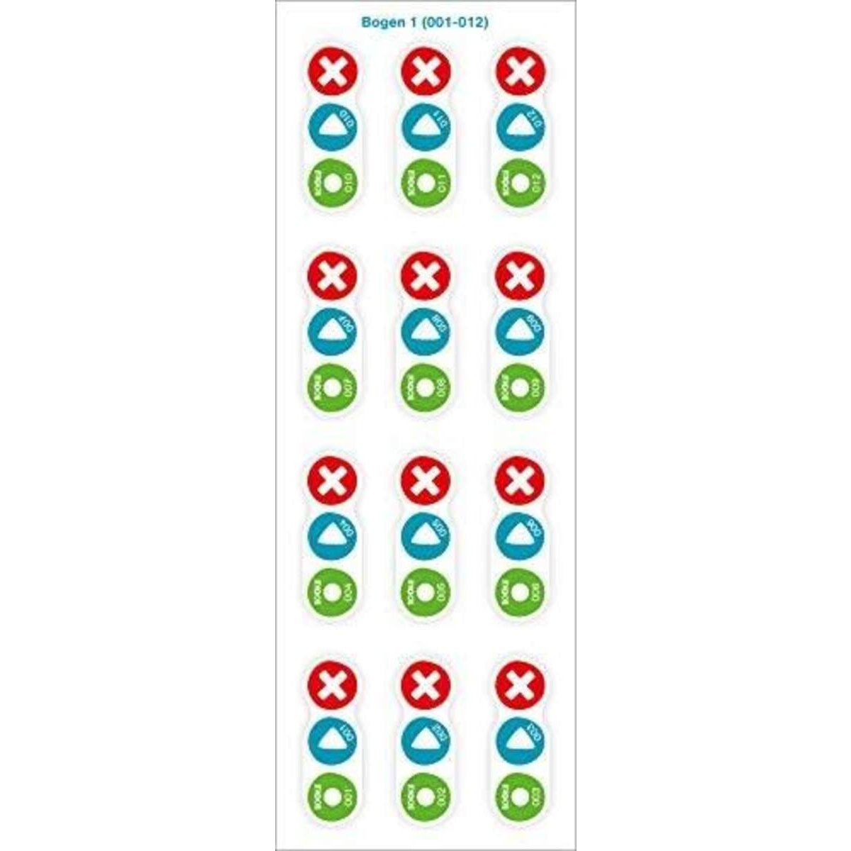 BOOKii® 120 Aufnahme-Sticker neutral Paket 1, Nr. 001-120