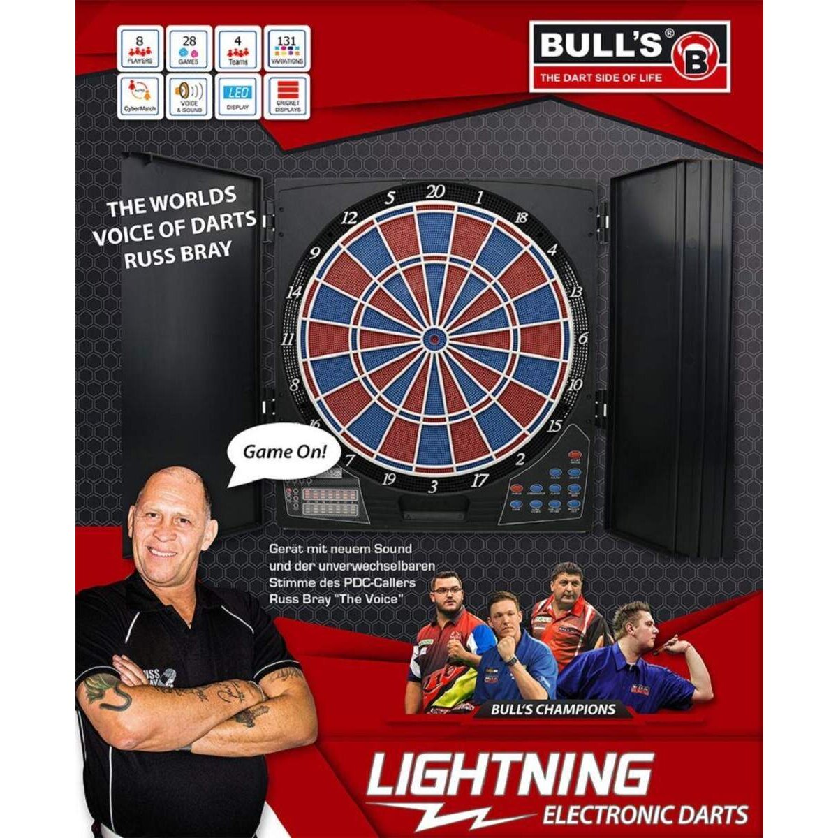 BULL'S Darts Lightning RB Sound Elektronik Dartboard