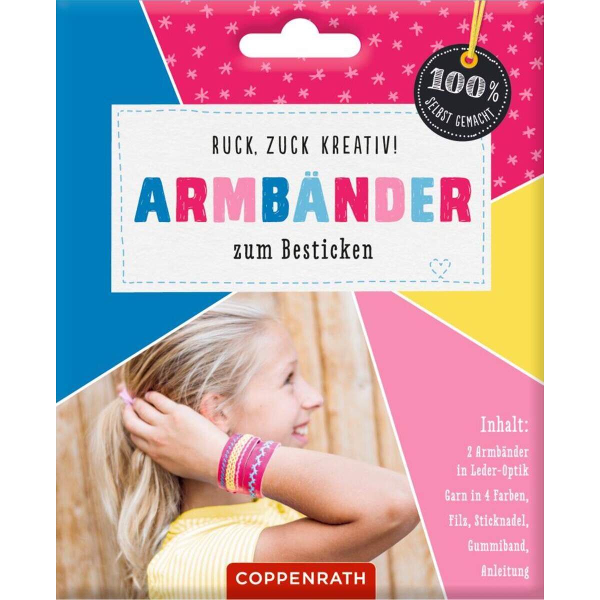 Coppenrath Verlag Armbänder zum Besticken: Leder-Optik pink