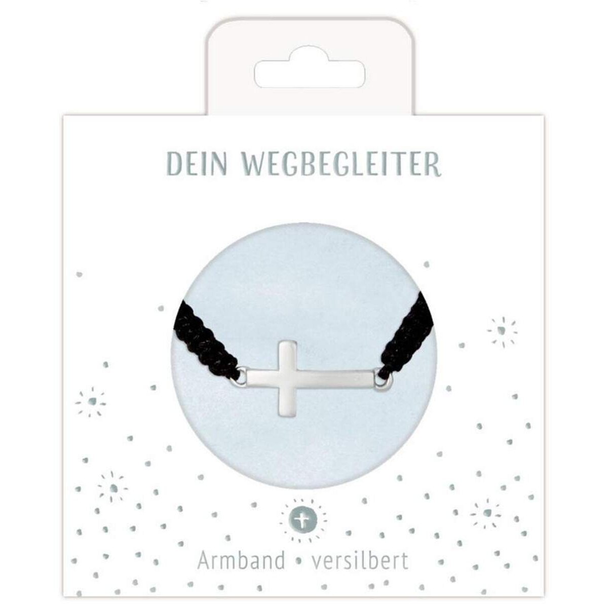 Coppenrath Verlag Geknüpftes Armband mit Kreuzanhänger (versilbert)