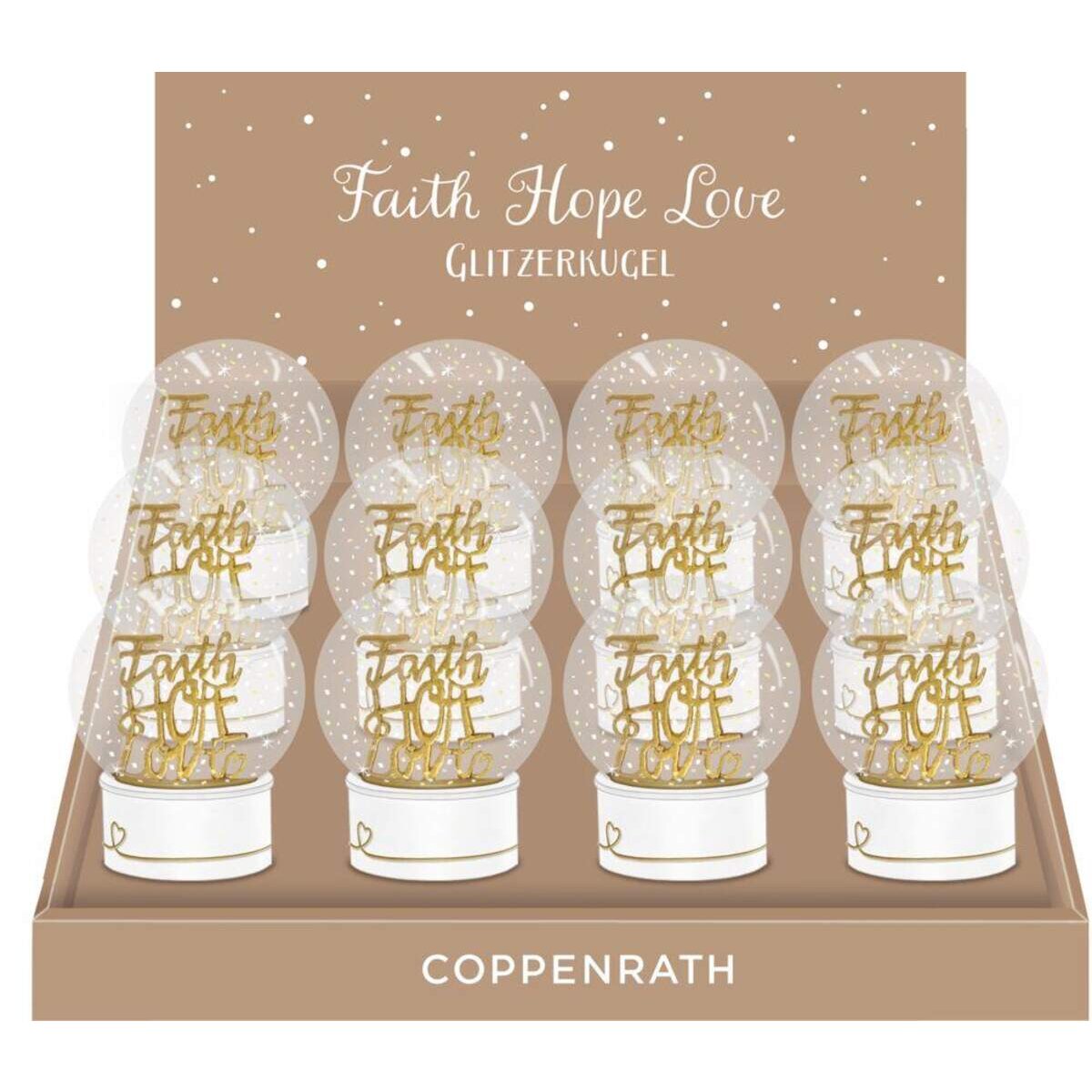 Coppenrath Verlag Glitzerkugel "Faith-Hope-Love"
