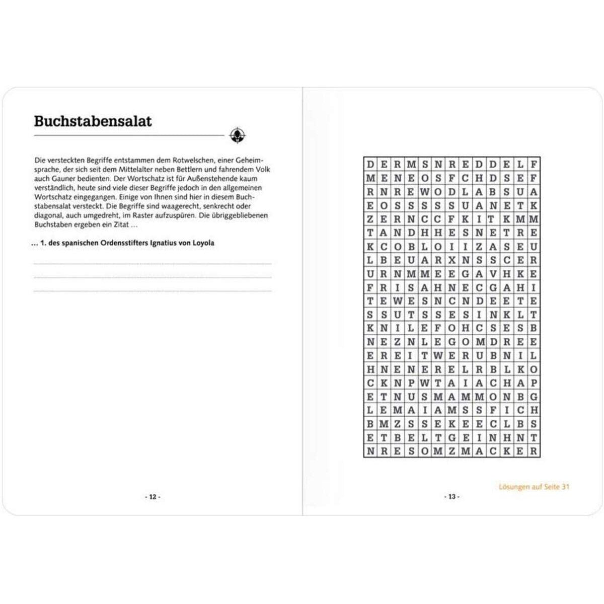 Coppenrath Verlag Rätselheft: Rätsel to go - Quiz (Urban&Gray)