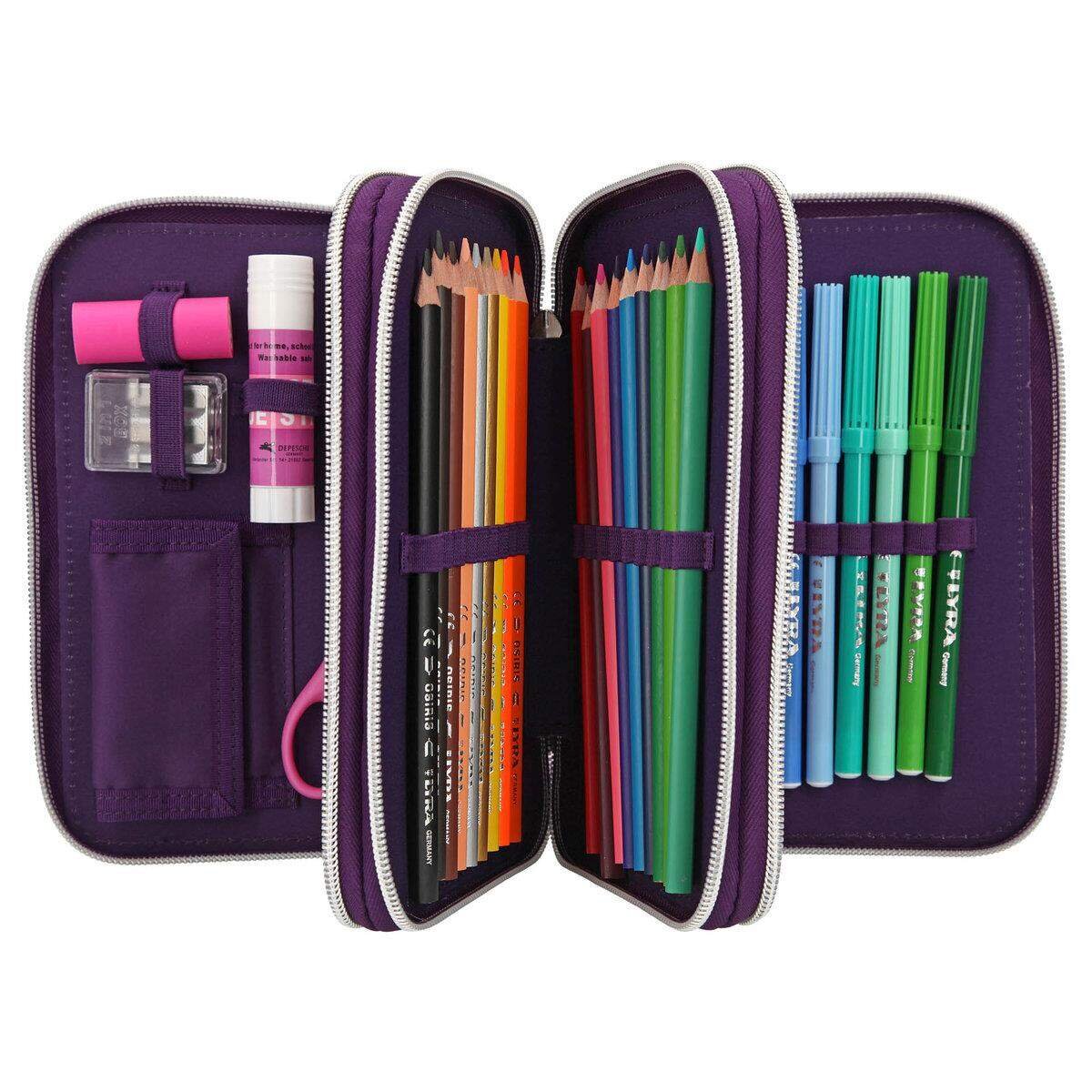 Depesche Miss Melody 3-Fach Federtasche Lila LED