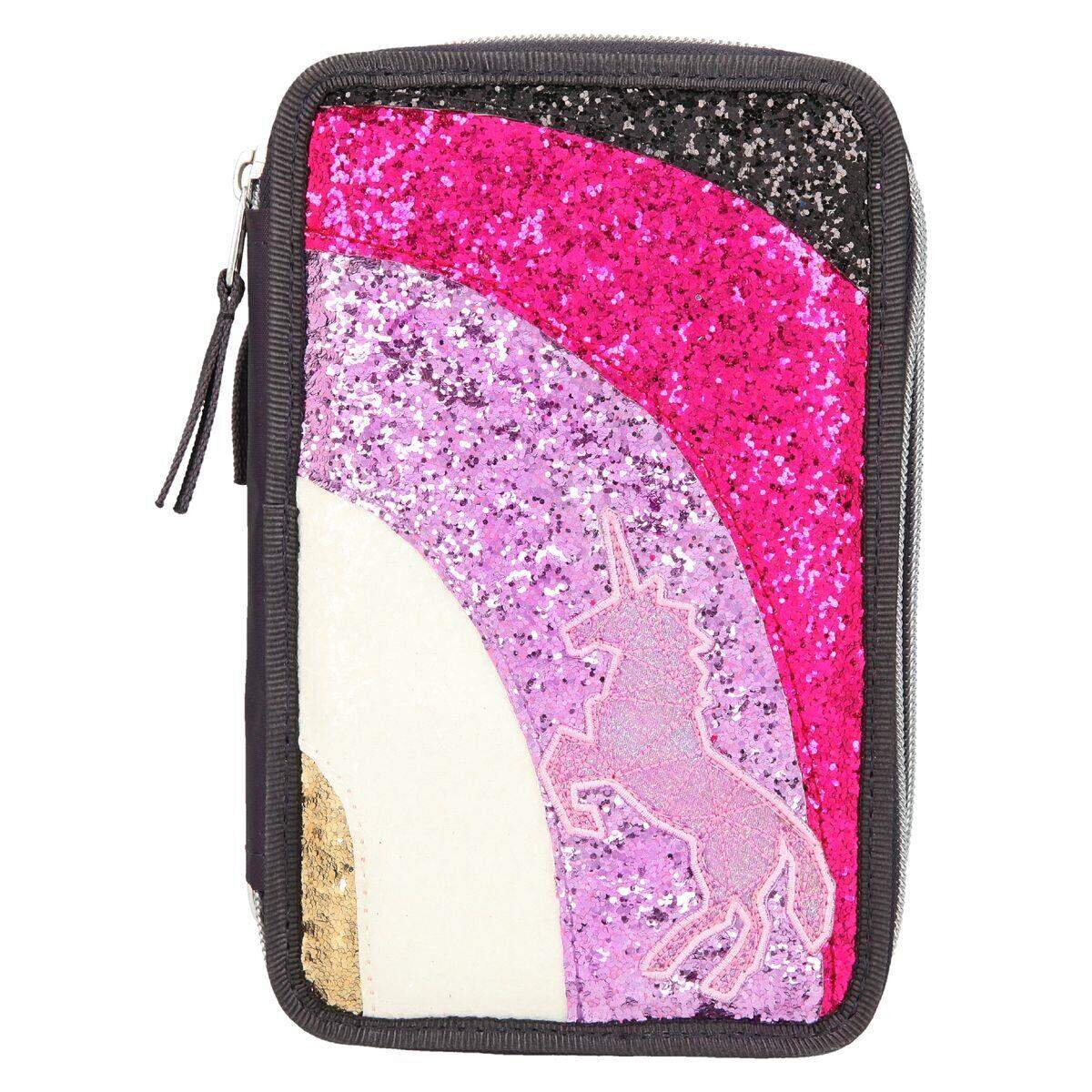 Depesche Ylvi & the Minimoomis Federtaschen Regenbogen Glitzer Anthrazit 3-Fach