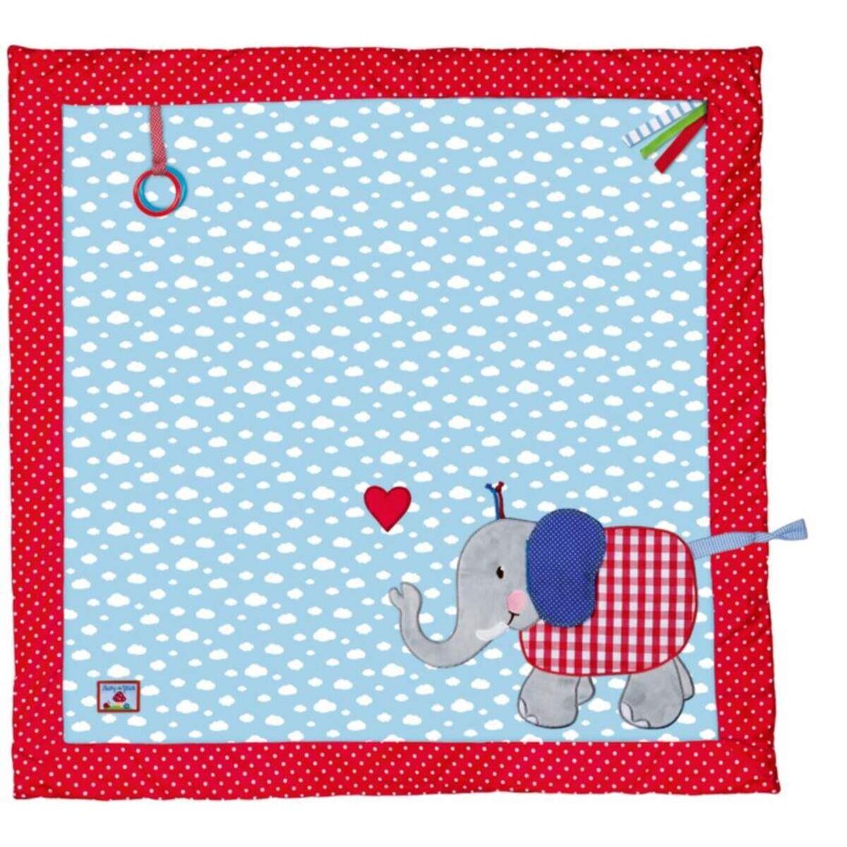 Die Spiegelburg BabyGlück - Krabbeldecke Elefant (ca. 100 x 100 cm)