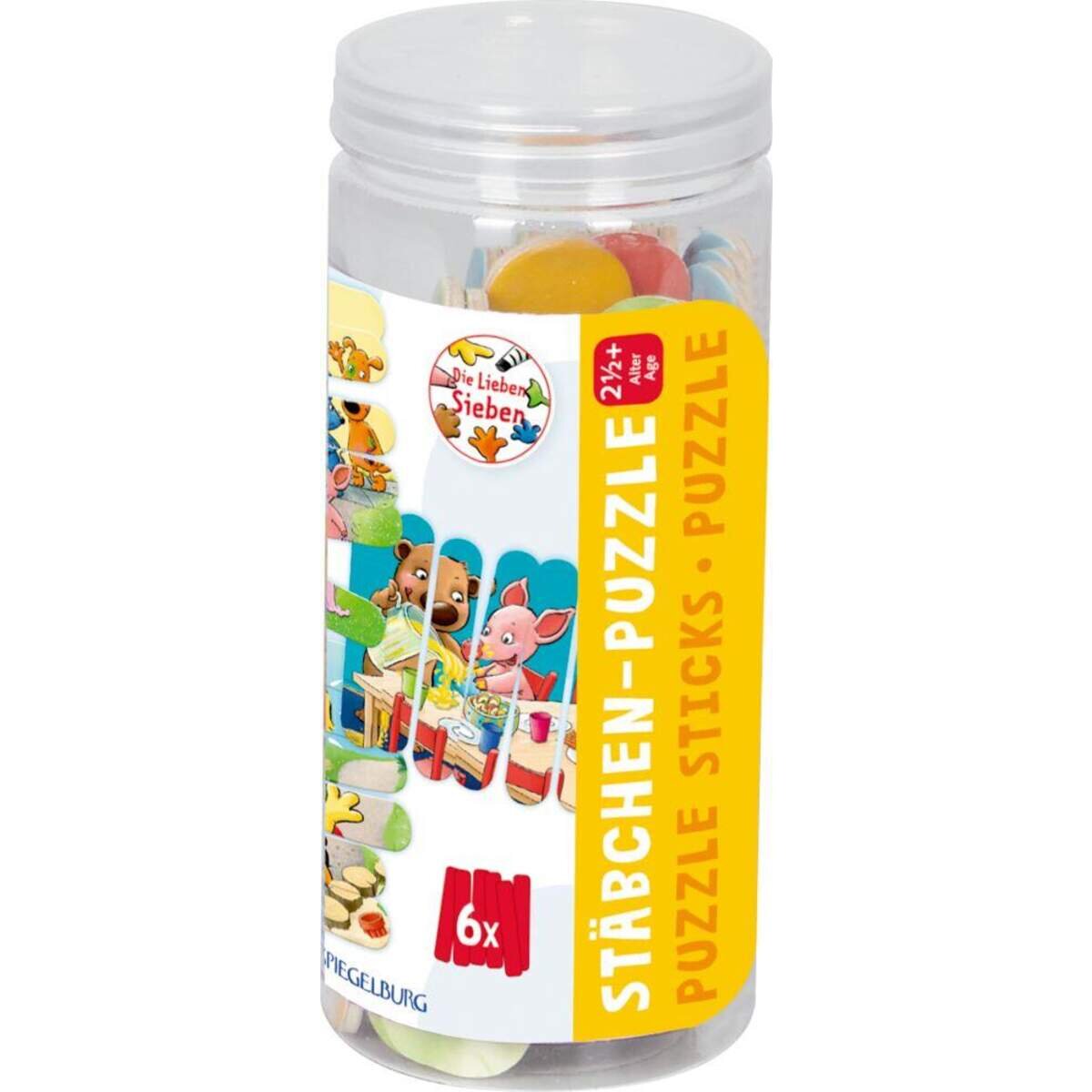 Die Spiegelburg Stäbchen-Puzzle Die Lieben Sieben (3x6 Teile)