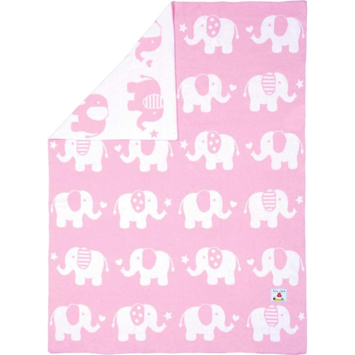 Die Spiegelburg Strickdecke Elefant BabyGlück, rosa (ca. 70 x 90 cm)