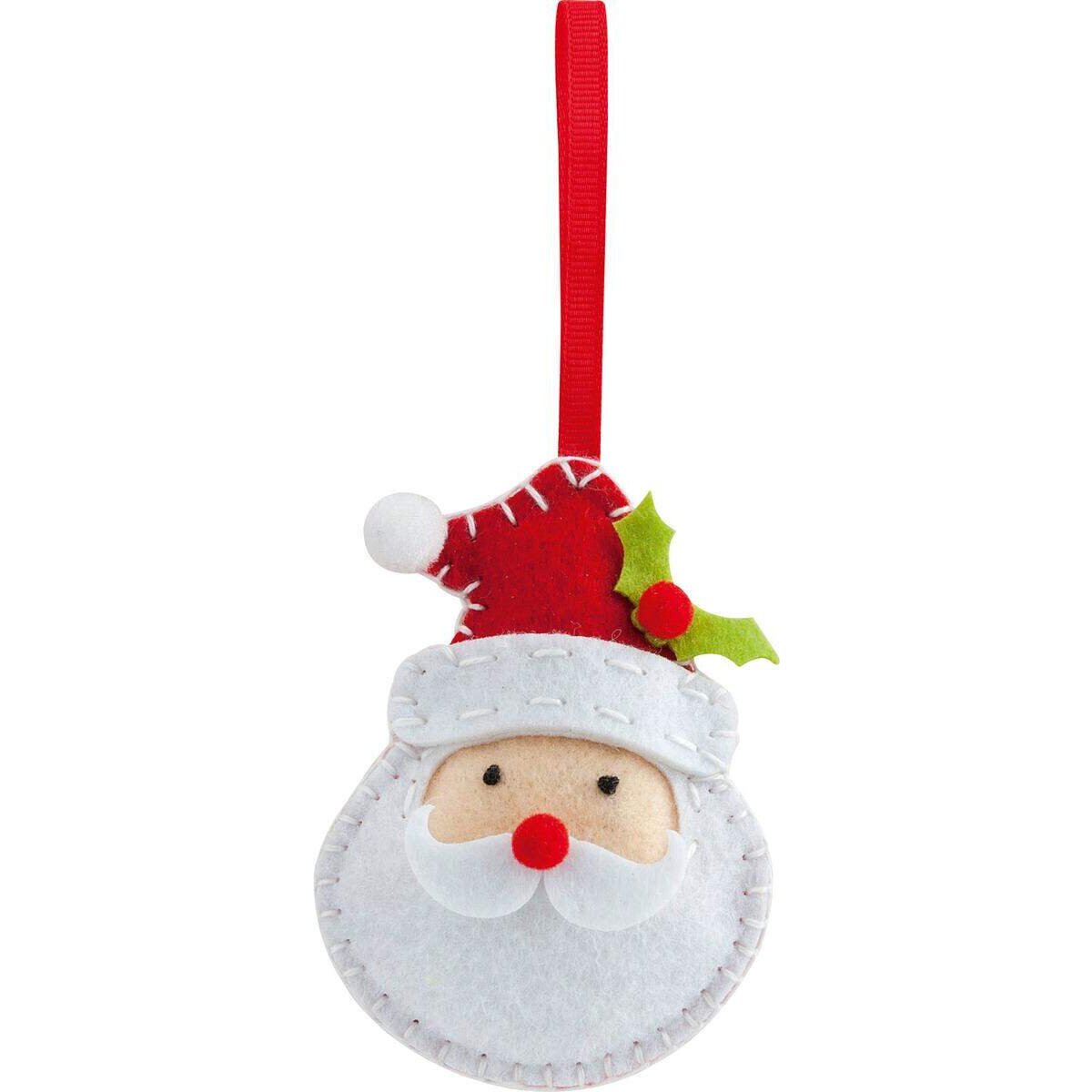 Folia Filz Nähset für Kinder-Mini Filzinie, Anhänger Nikolaus, 9 teilig