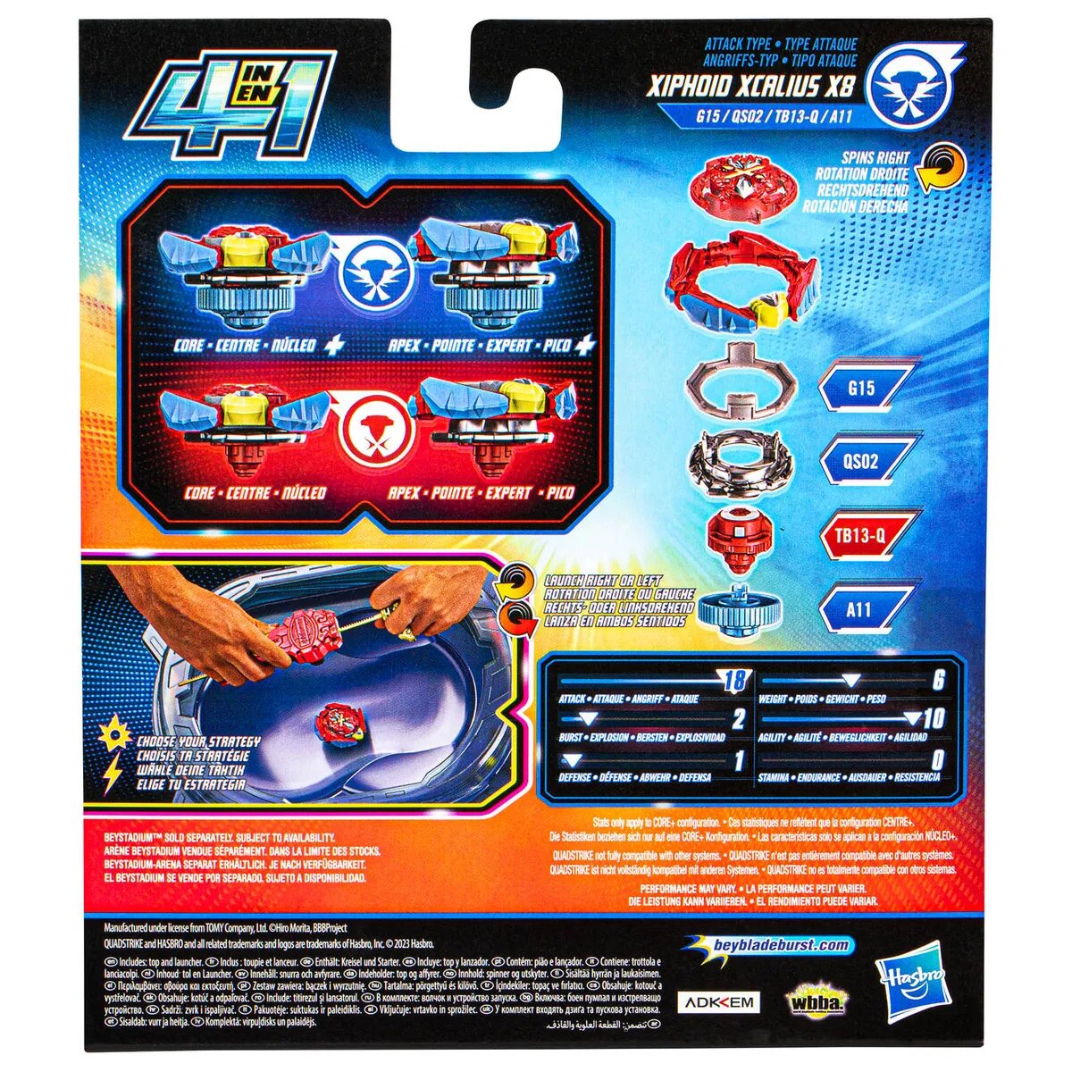 Hasbro Beyblade Burst QuadStrike Xcalius Power Speed Starter Pack