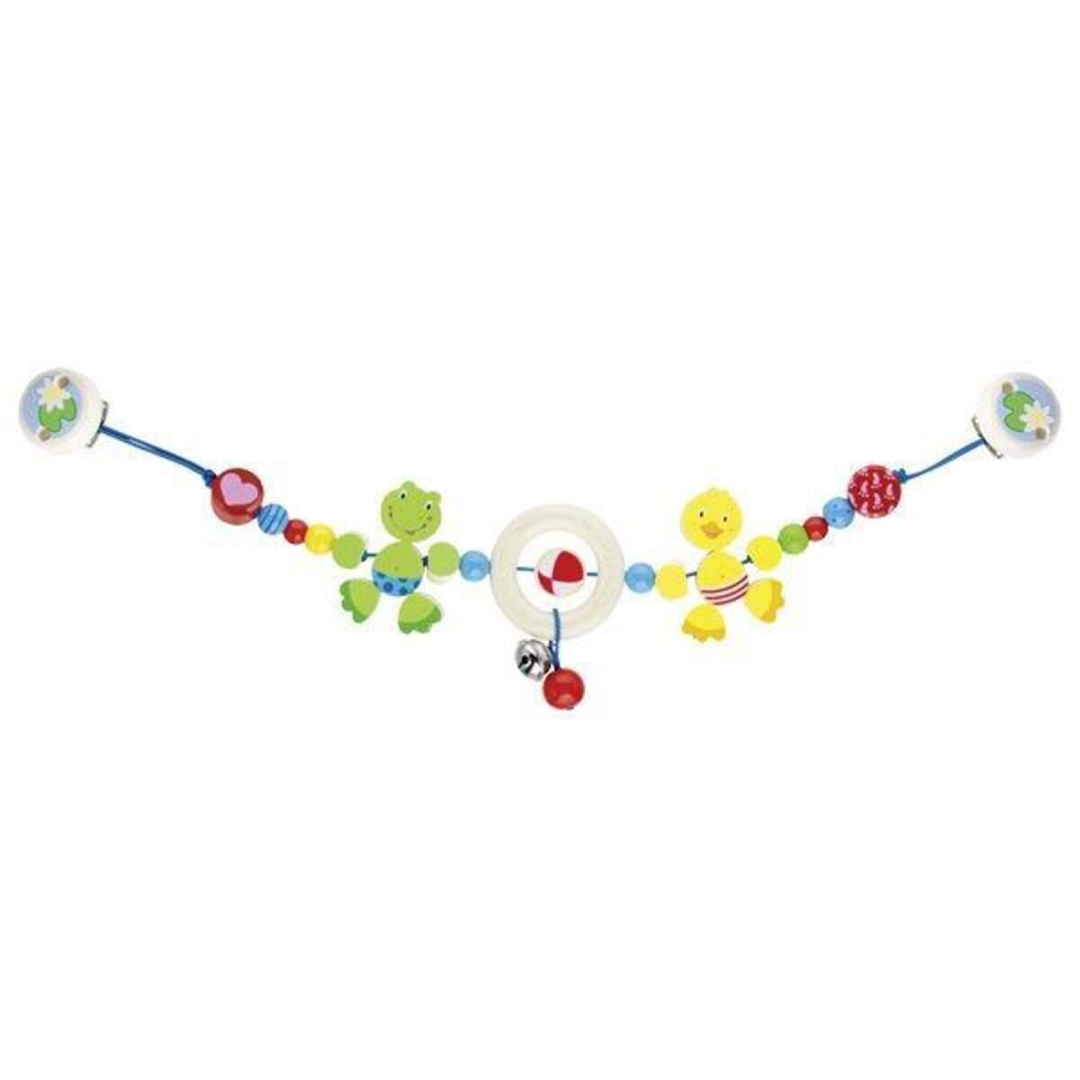 Heimess Kinderwagenkette Ente und Frosch mit Clips