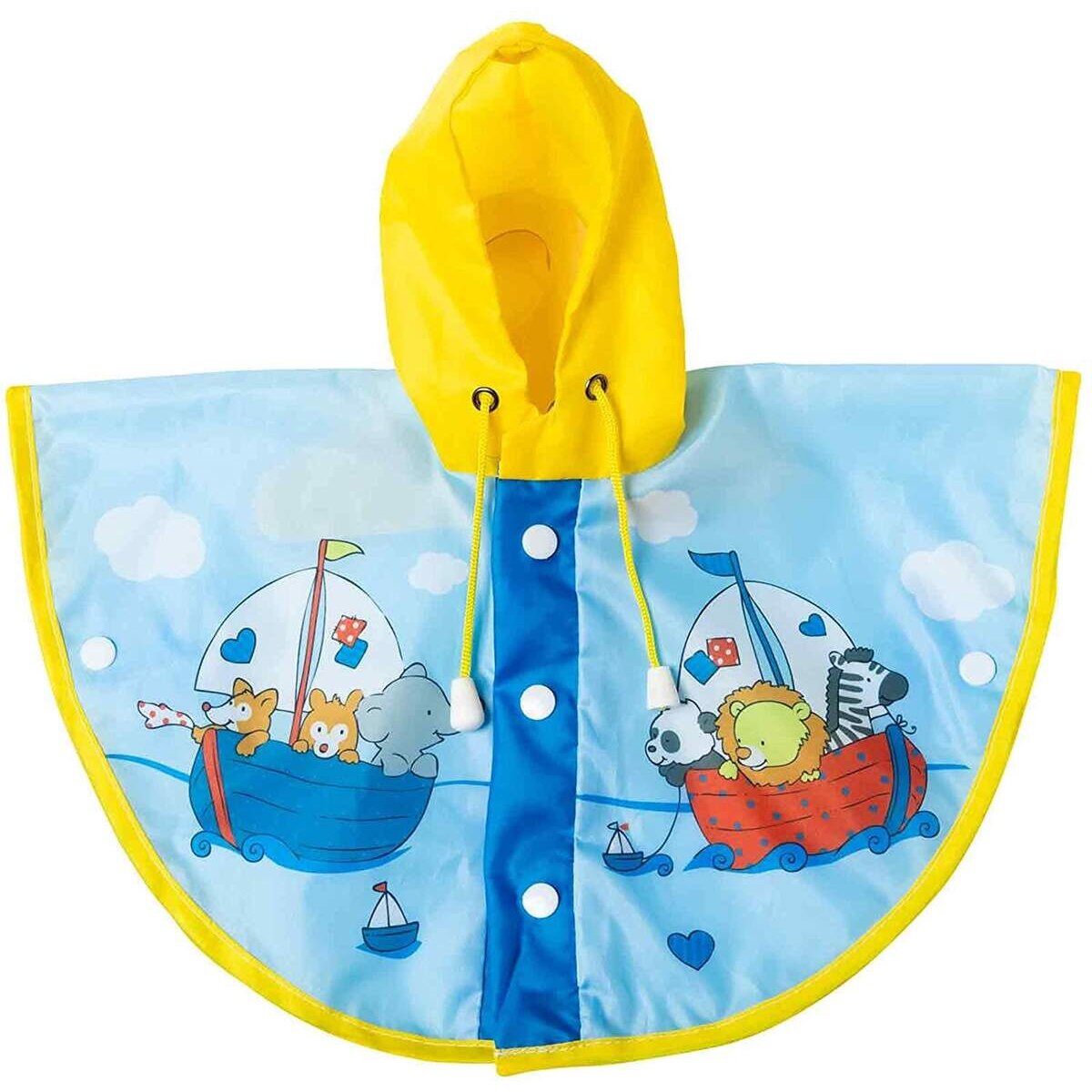 Heless 2172 - Regen-Cape für Puppen im Design Segelfreunde, wasserdicht, Größe 35 - 45 cm