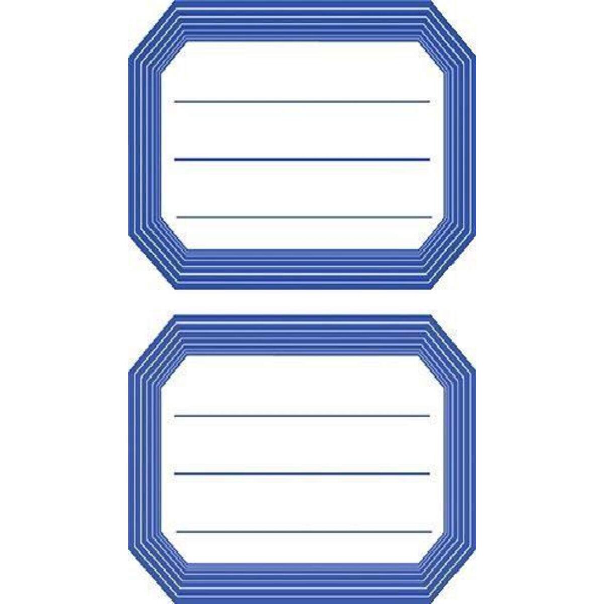 HERMA Schuletiketten, blauer Rand, liniert, 82 x 55mm