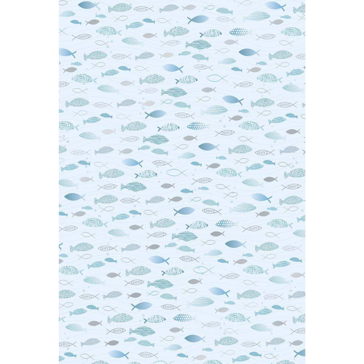 Heyda Motivkarton Fische A4 (21 x 31 cm inkl. Codierleiste) hellblau
