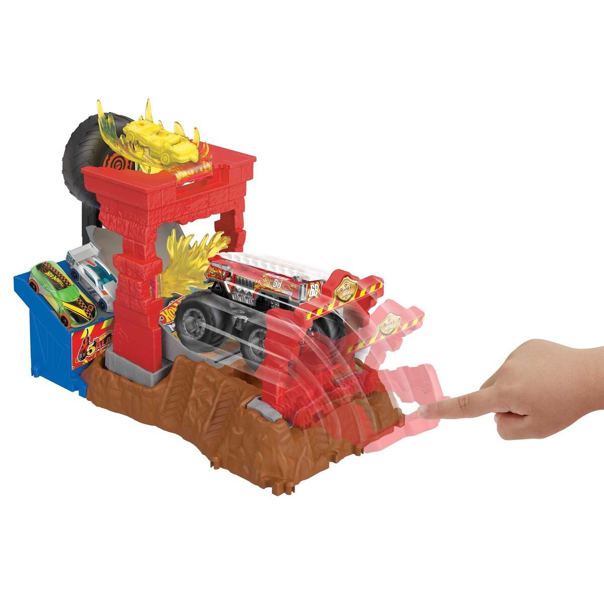 Hot Wheels Monster Trucks Arena Smashers 5-Alarm-Crash-Challenage Spielset