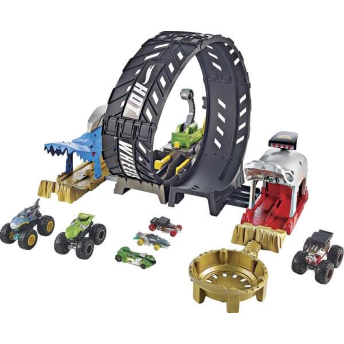 Hot Wheels Monster Trucks Looping-Challenge Spielset inkl. 2 Spielzeugautos