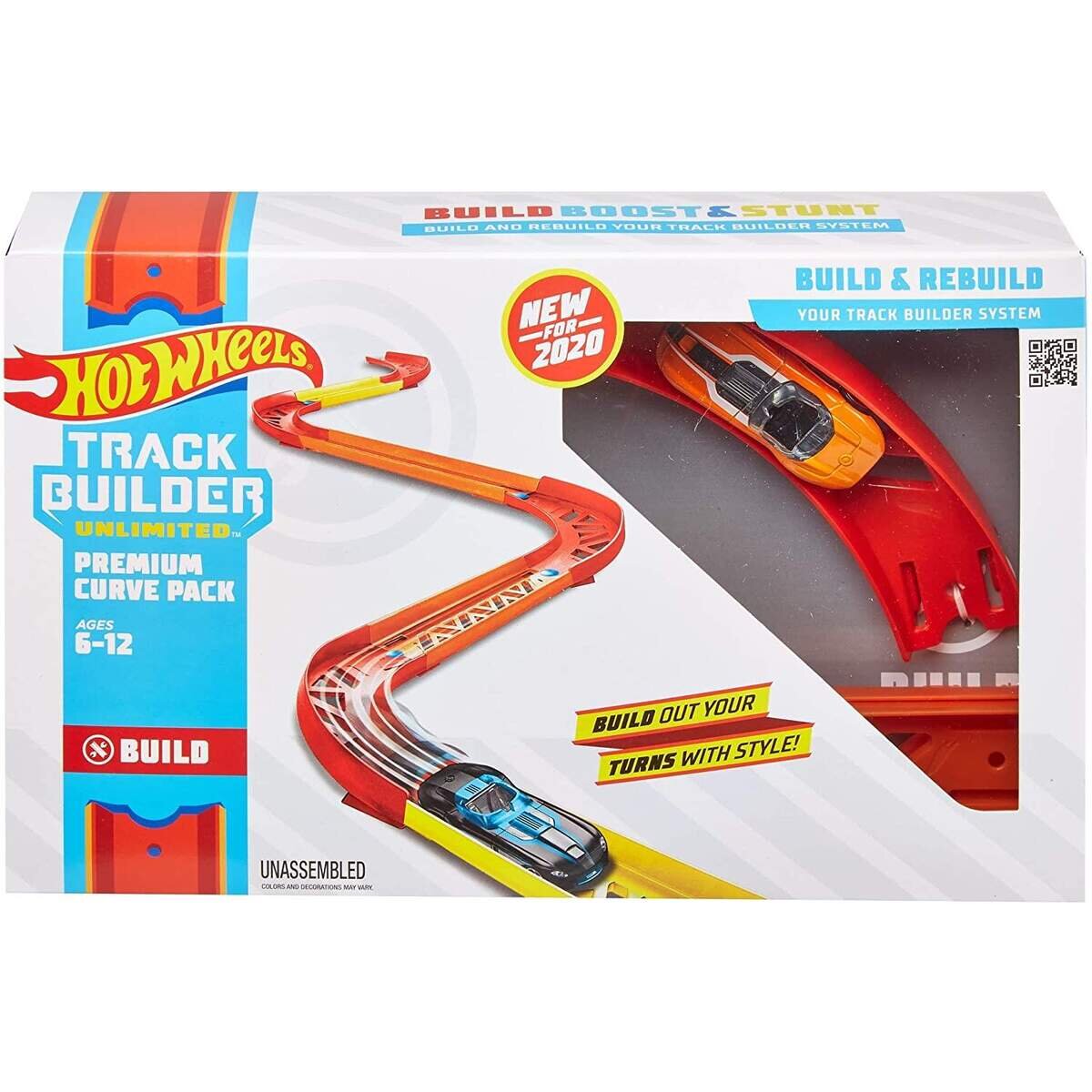 Hot Wheels Track Builder Unlimited Premium-Kurven-Set inkl. 1 Spielzeugauto