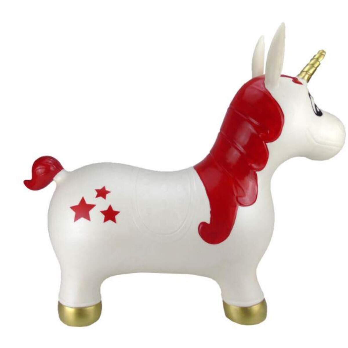 Idena Hüpfpferd Einhorn mit Sternen, mit Luftpumpe