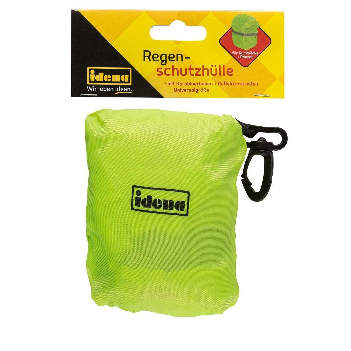 Idena Regenschutzhülle für Schulranzen mit Karabiner