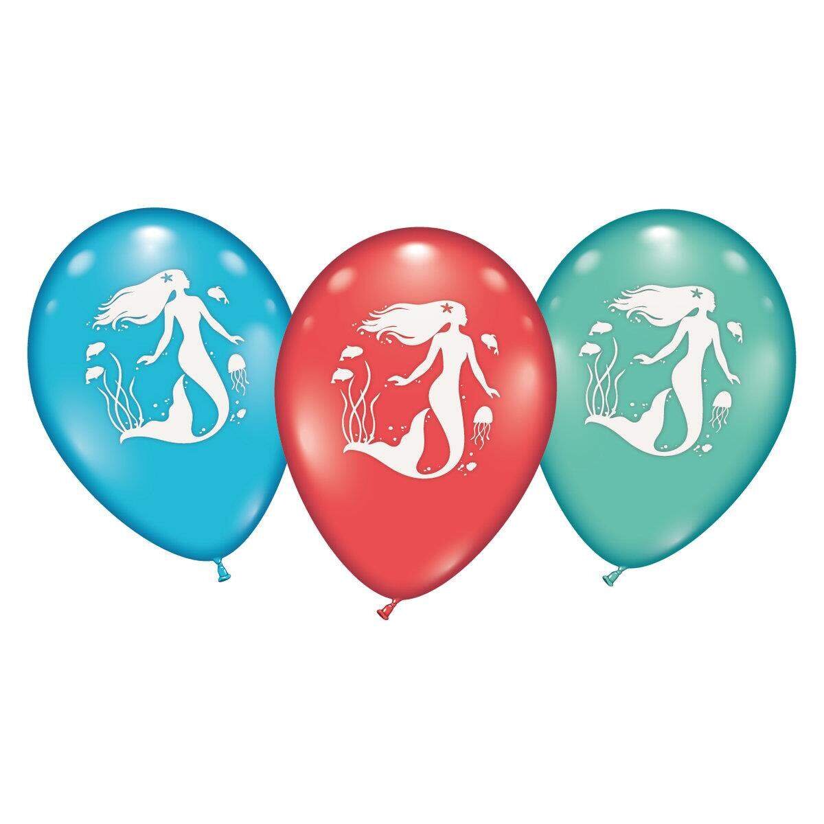 Karaloon 8 Ballons Meerjungfrau Ø 23-25 cm