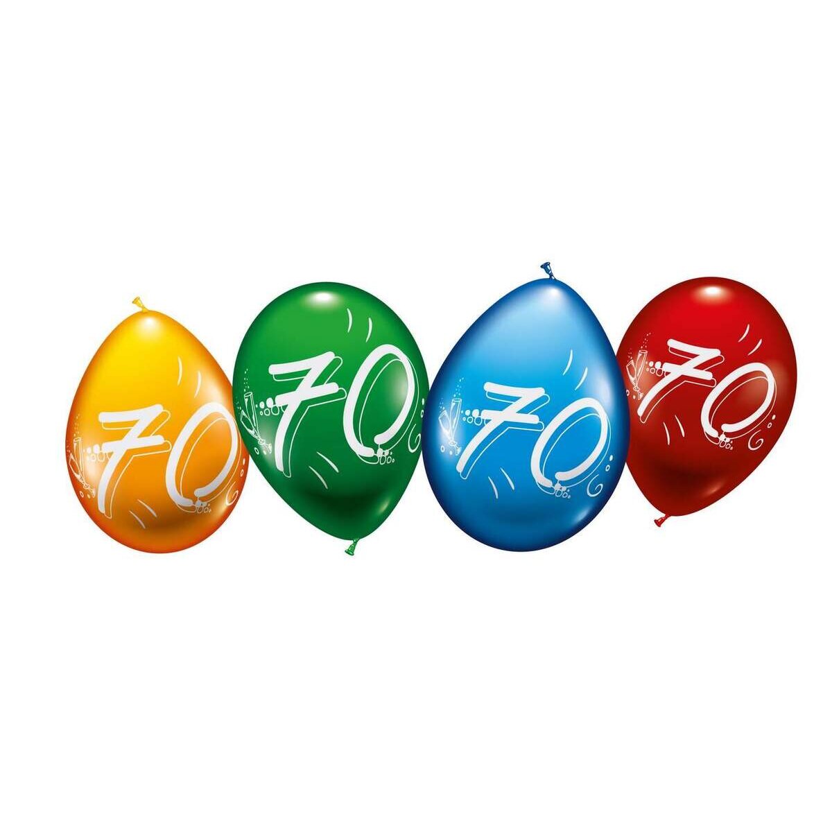 Karaloon Ballon Zahl "70" Heliumqualität 8 Stück
