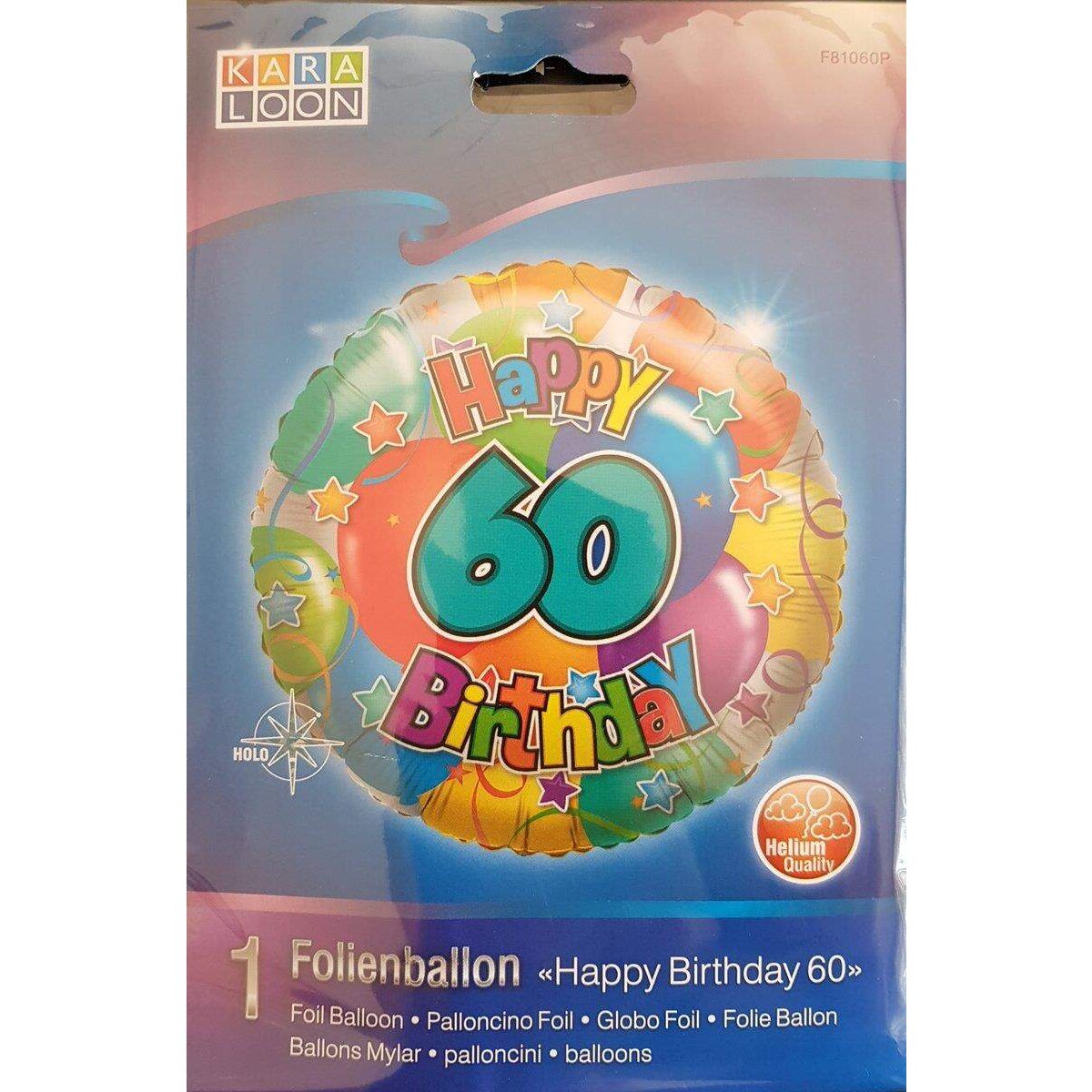 Karaloon Folienballon Happy Birthday 60