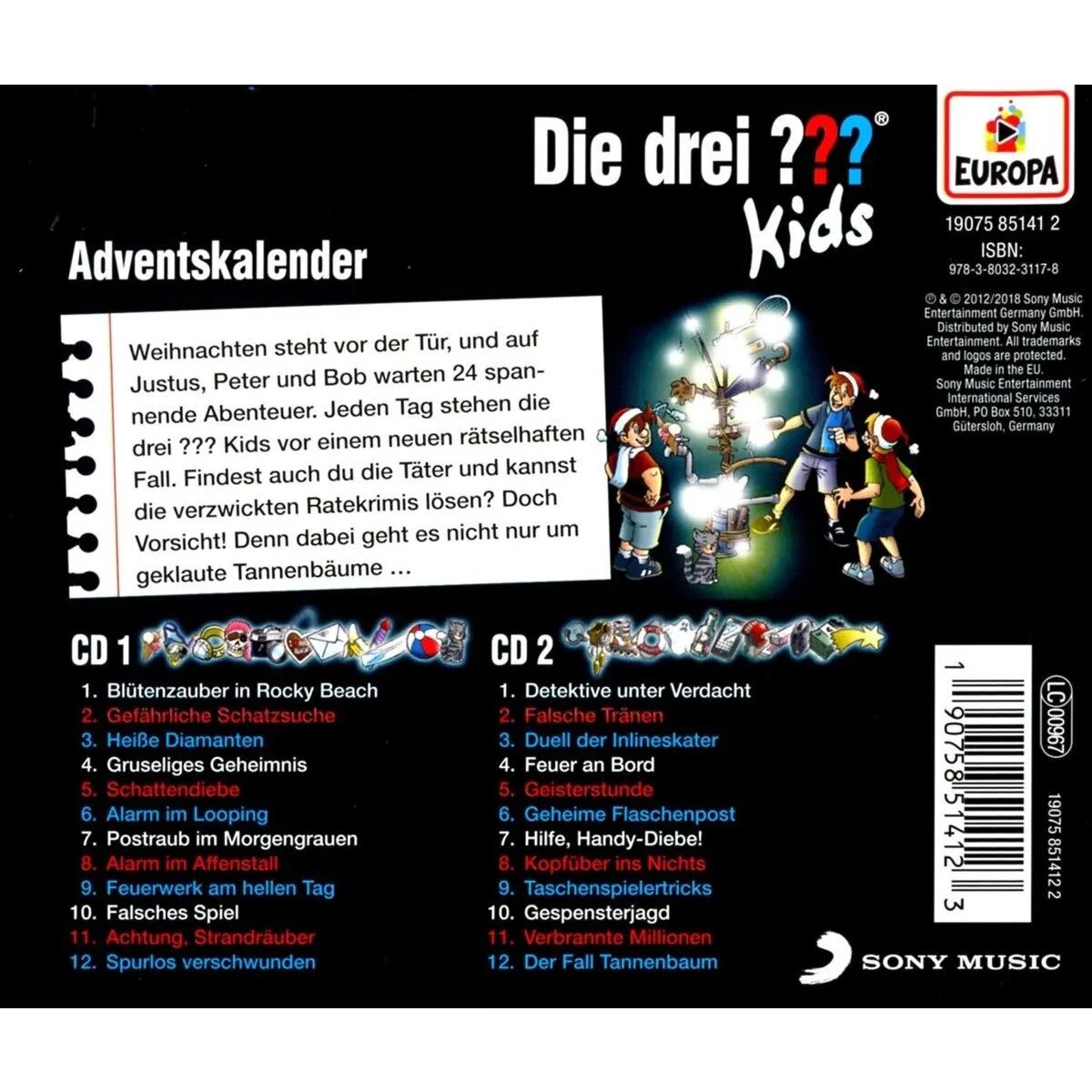 KOSMOS Hörspiel-CD Die drei ??? Kids Adventskalender