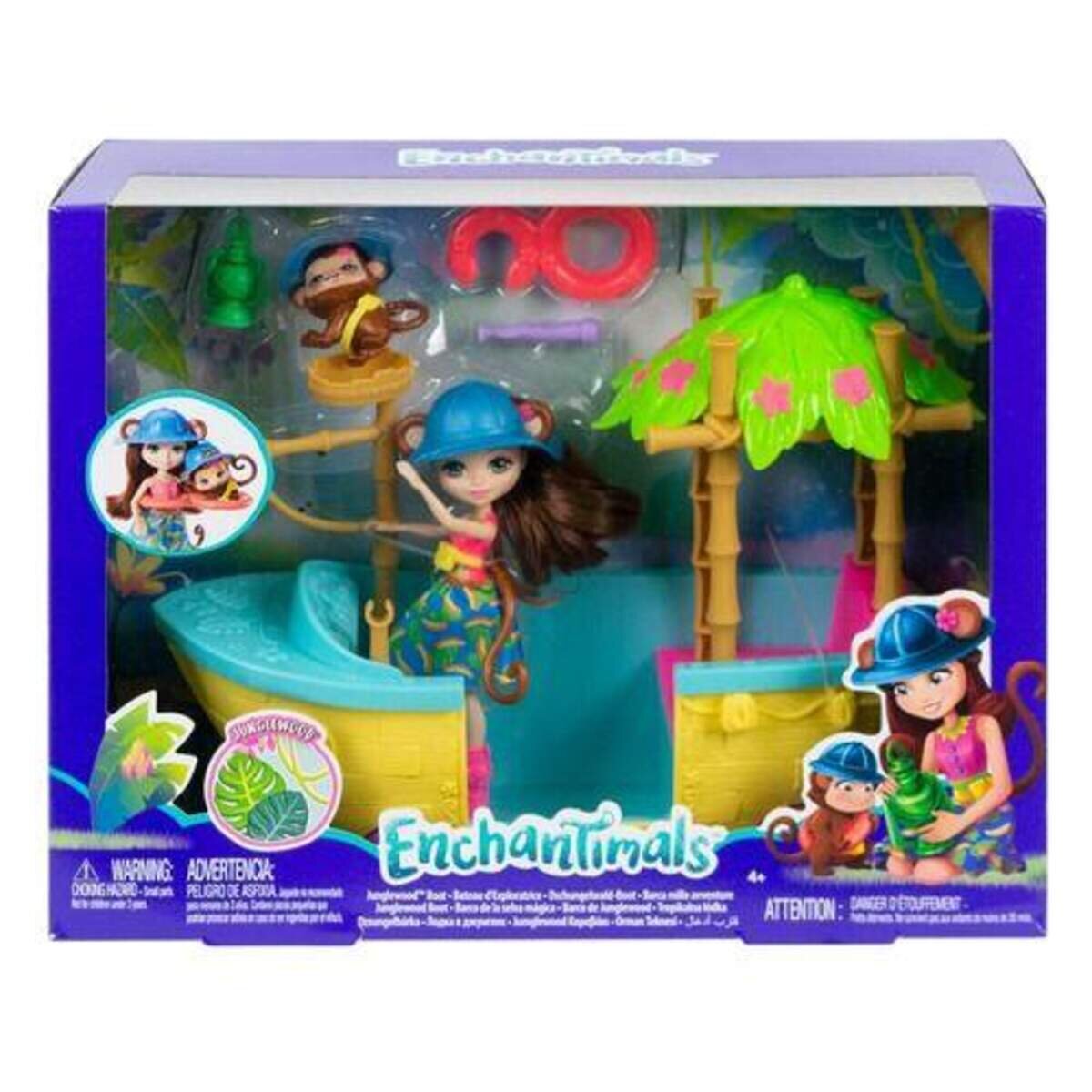 Mattel Enchantimals Dschungelwald Boot Merit Monkey