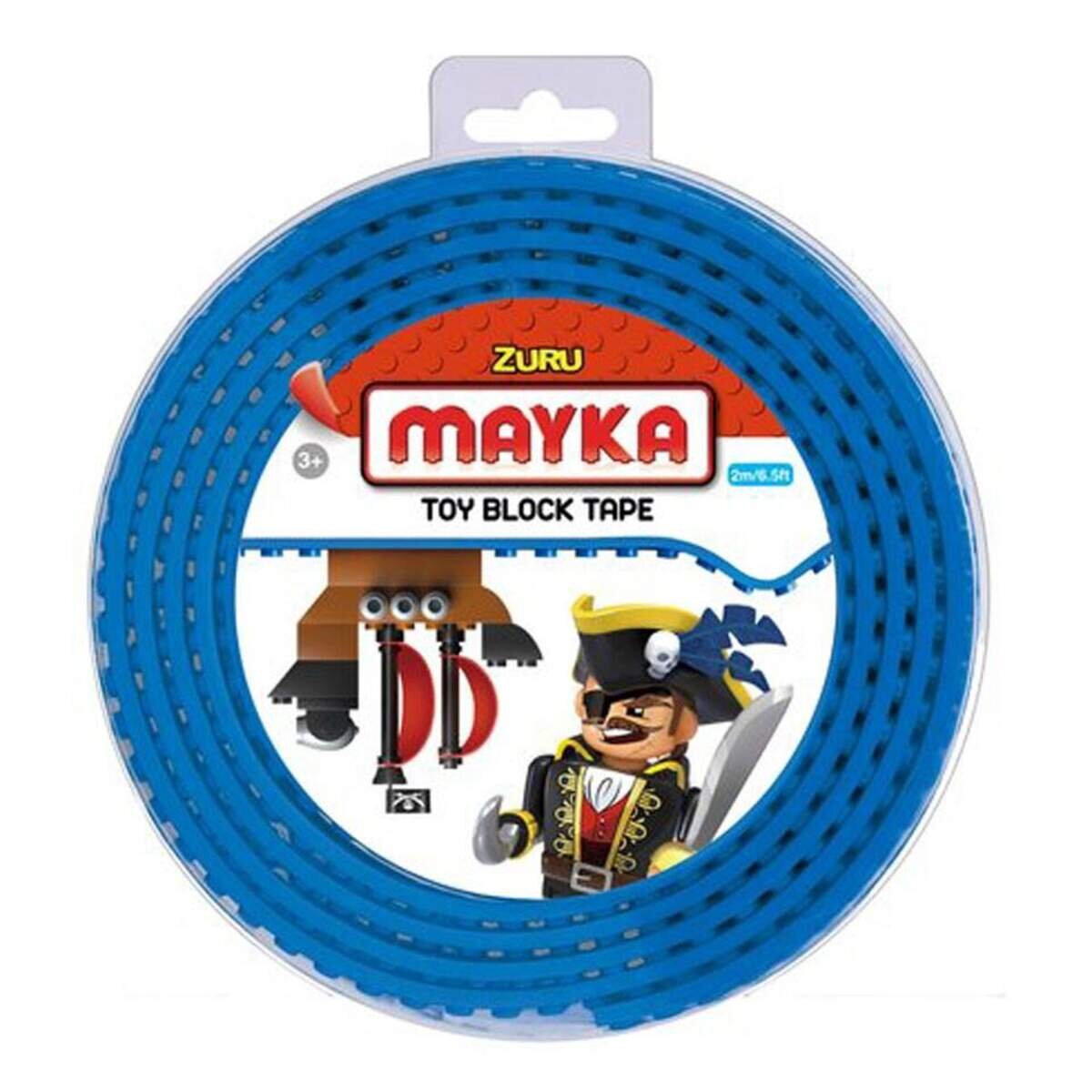 Mayka Block Baustein Tape medium, 2m, 2-reihig blau
