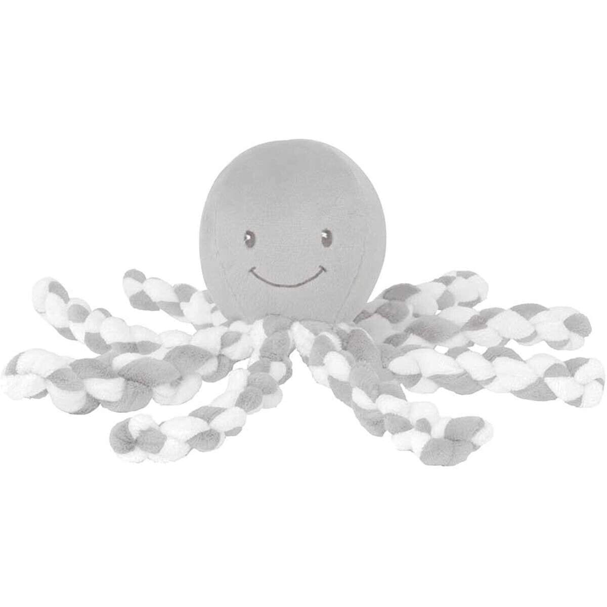 Nattou Lapidou Kuscheltier Oktopus grau, 23 cm