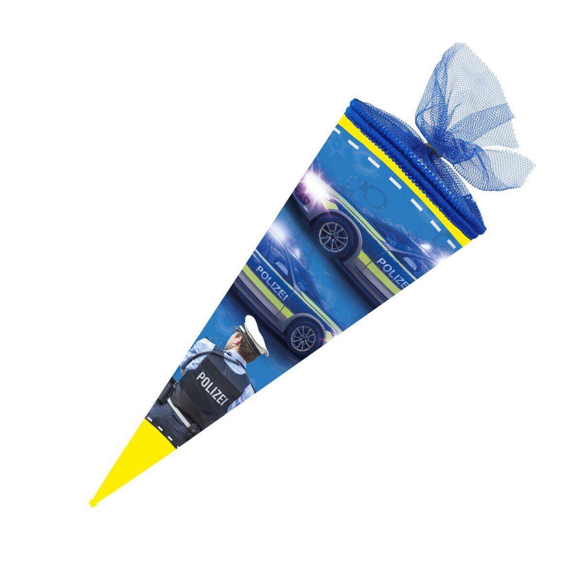 Nestler Schultüte Polizei 2019, 35 cm rund, Tüll
