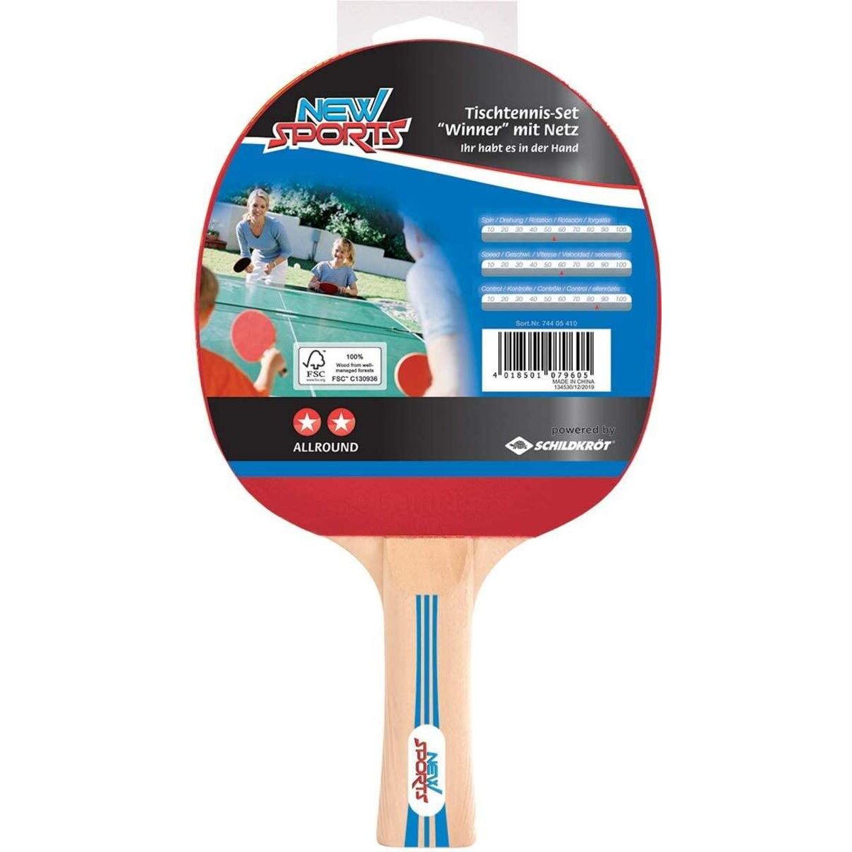 New Sports TT-Set, 2 Schläger, 3 Bälle, inkl. Netz