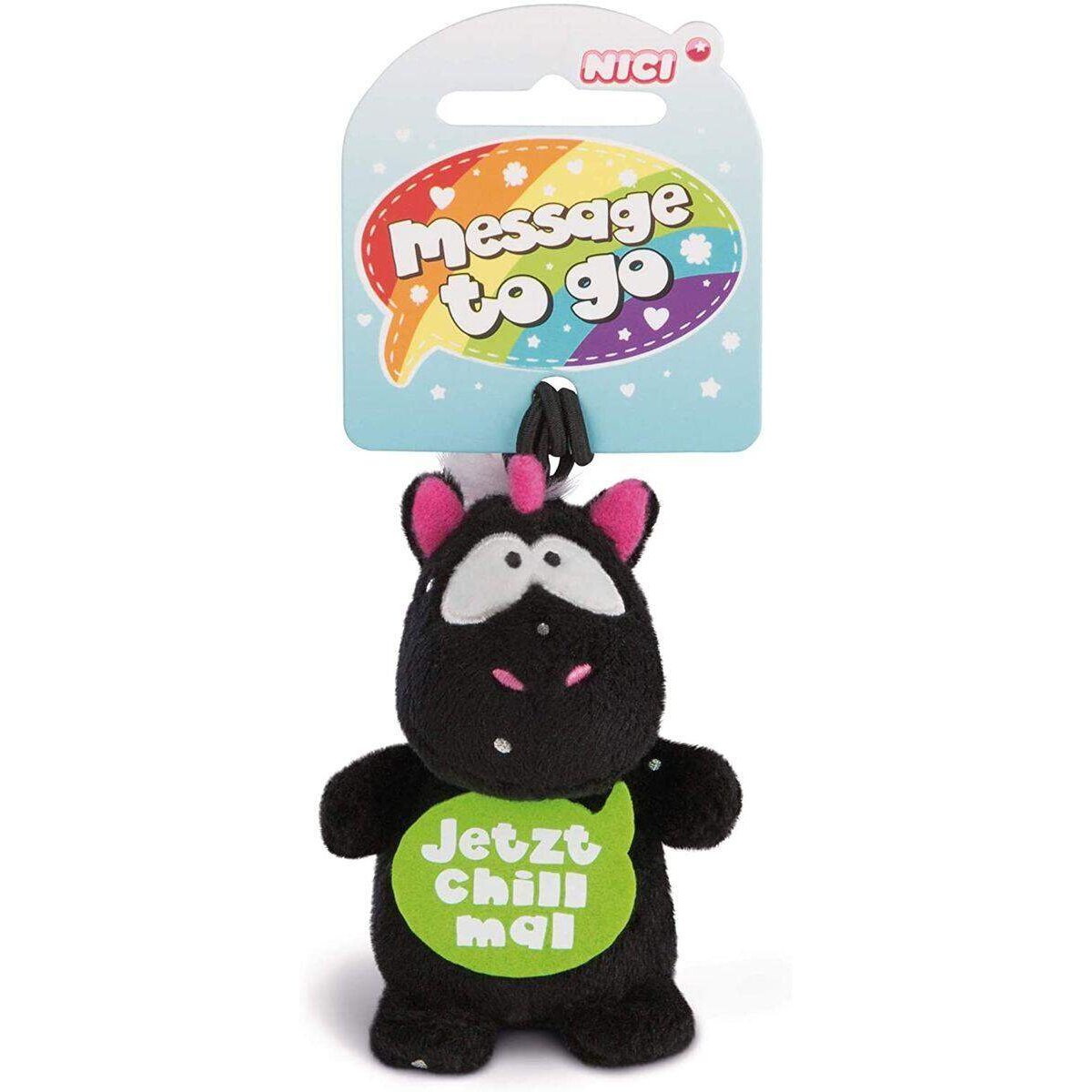 NICI Anhänger Einhorn Carbon Flash Jetzt chill mal, 8 cm