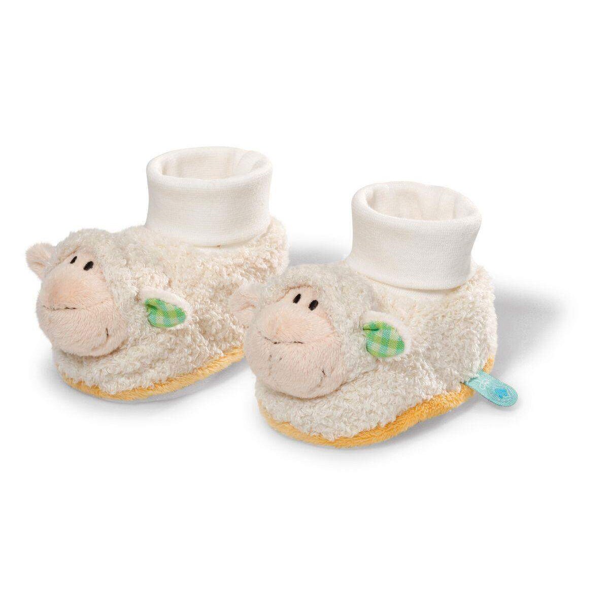 NICI Babyschuhe Lamm mit Rassel, weiß