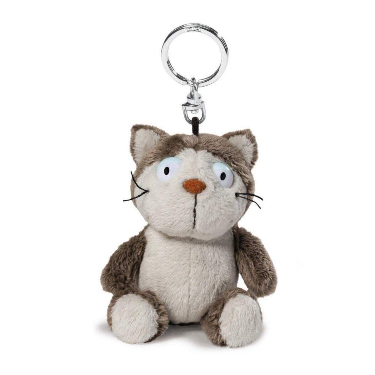 NICI Comic Cats Katze Lazy grau Schlüsselanhänger, 10cm