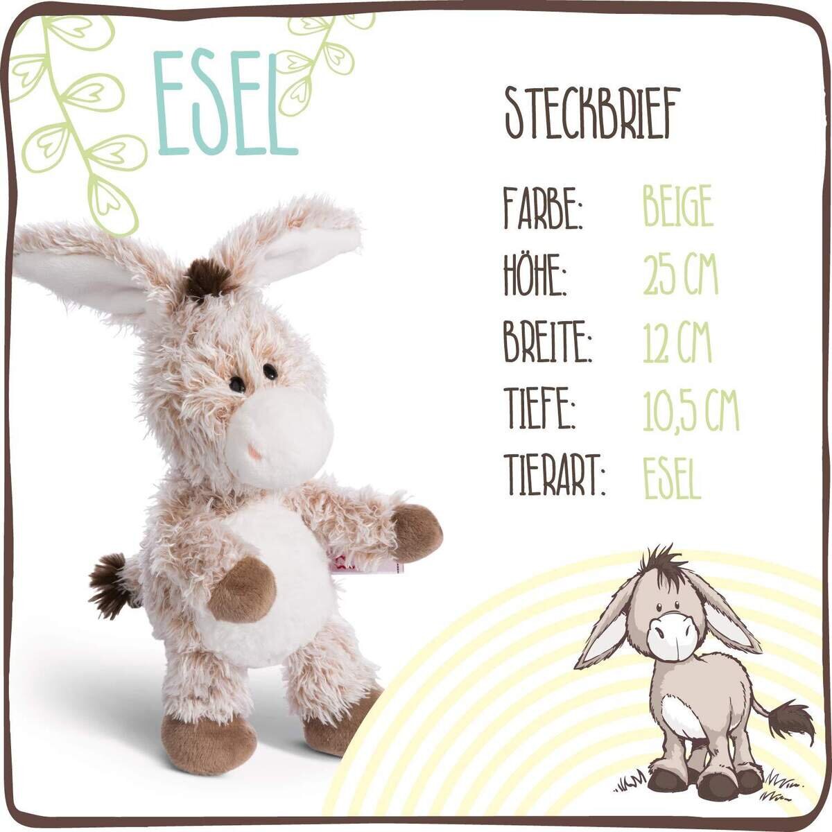 NICI Esel Schlenker Plüsch, 25 cm