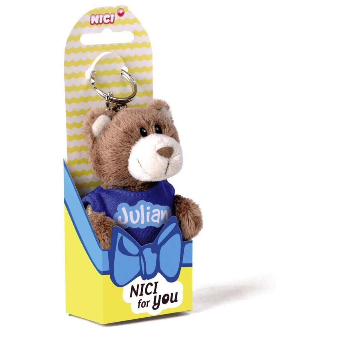 NICI for You Schlüsselanhänger Bär Julian mit T-shirt blau
