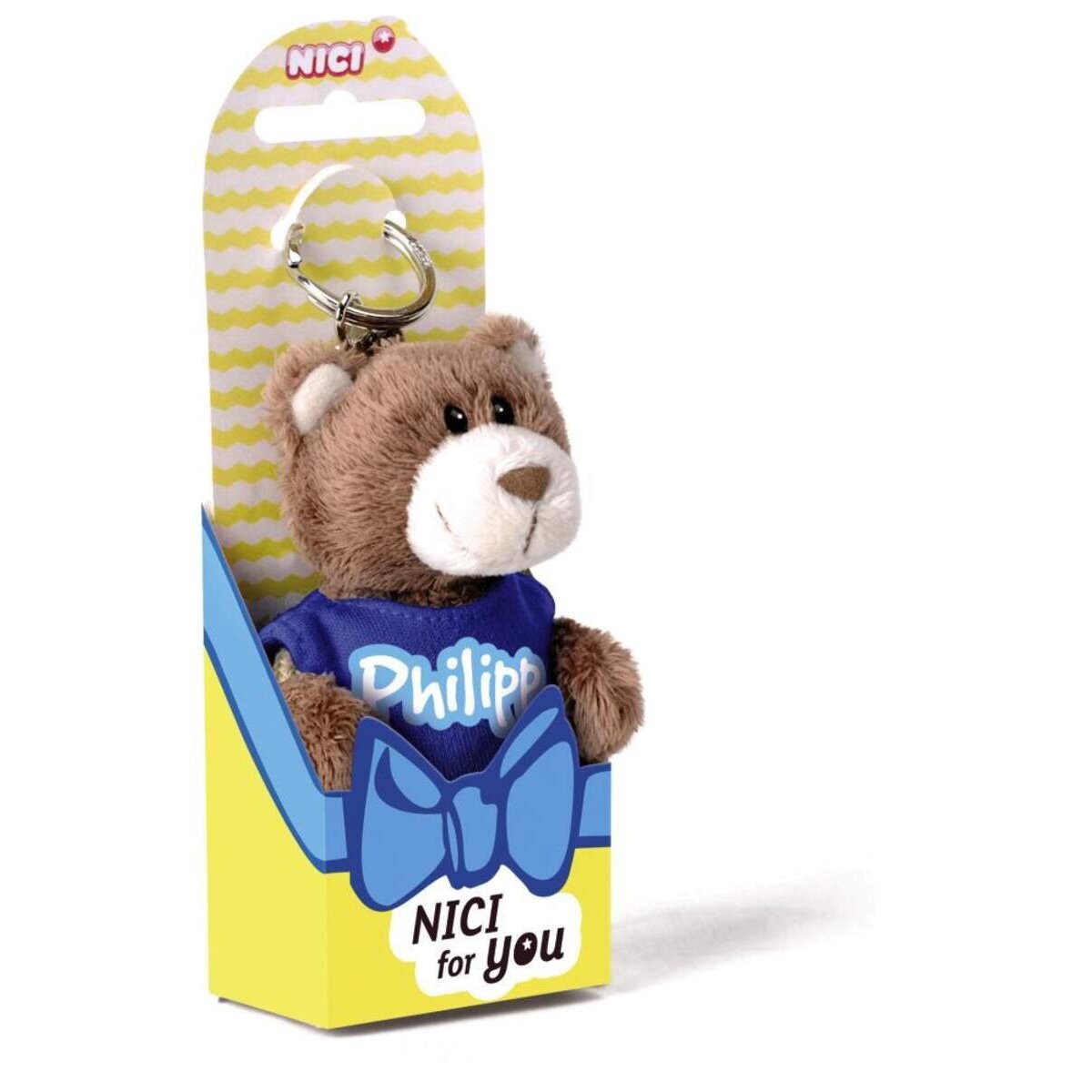NICI for You Schlüsselanhänger Bär Philipp mit T-shirt blau