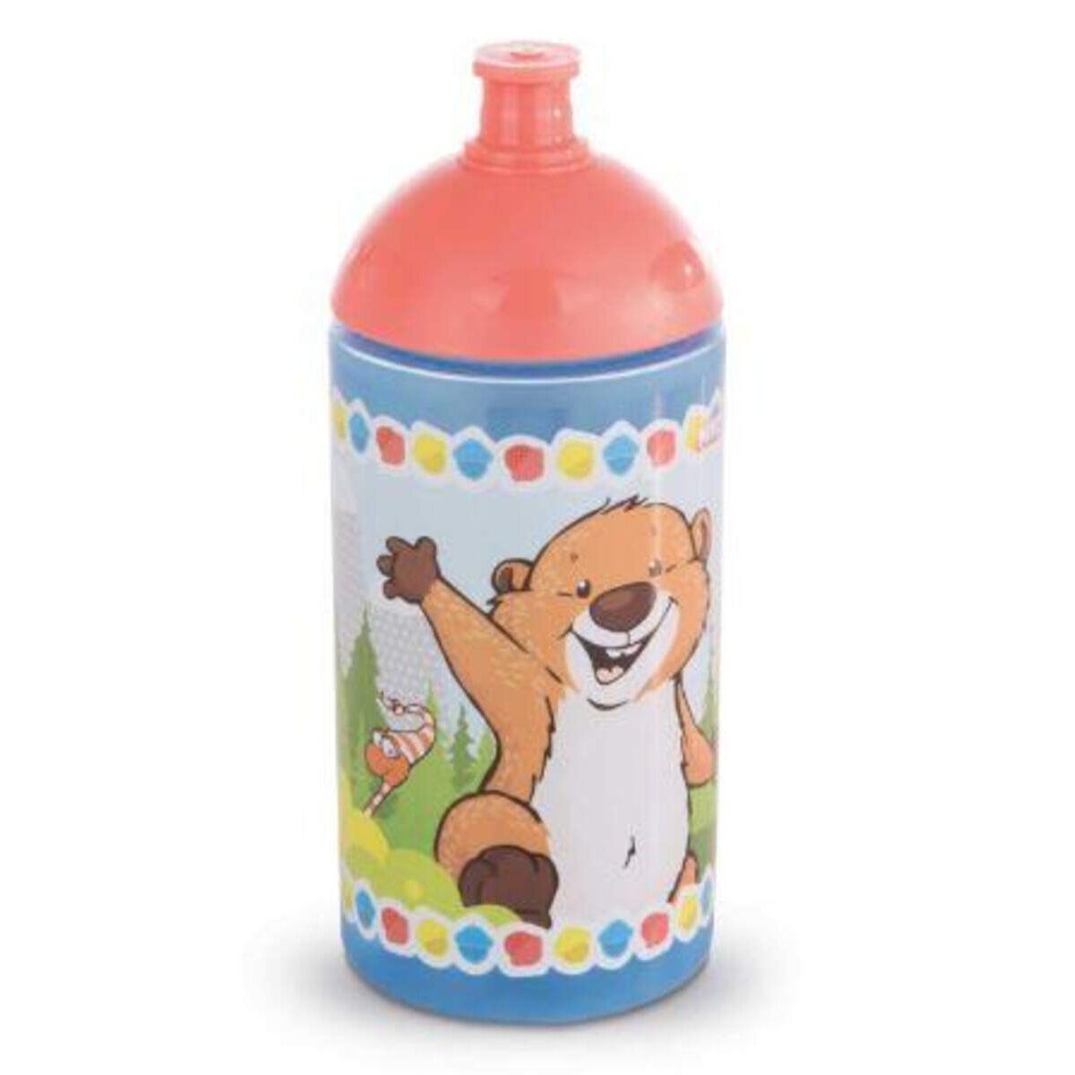 NICI Forest Friends Trinkflasche mit Murmeltier und Eichhörnchen, 19,5 cm