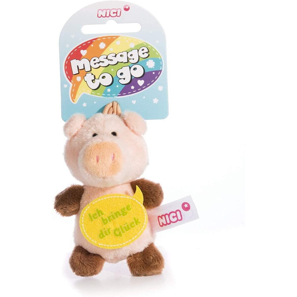 NICI Plüsch Loop Schwein Ich bringe dir Glück 8 cm