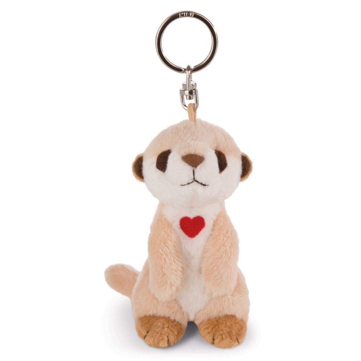NICI Schlüsselanhänger Erdmännchen mit Herz, 10 cm