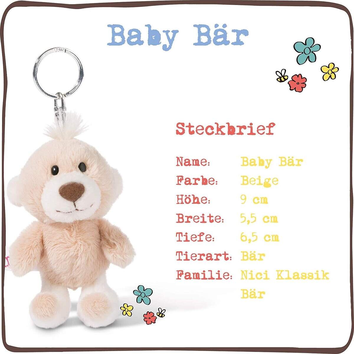 NICI Schlüsselanhänger Plüsch Baby Bär, 10 cm