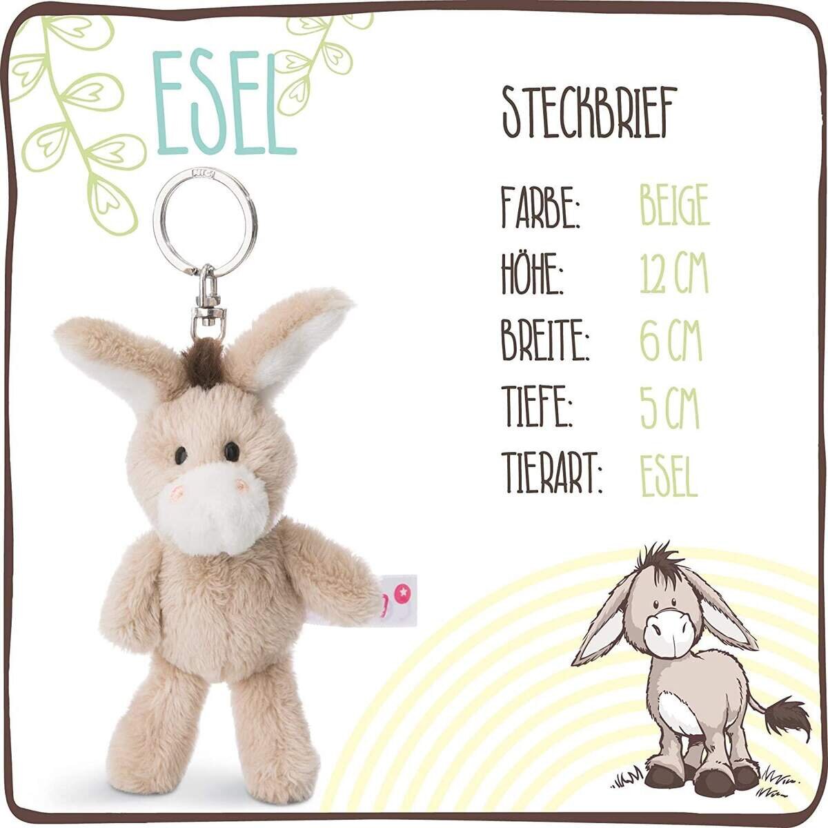 NICI Schlüsselanhänger Plüsch Esel, 10 cm