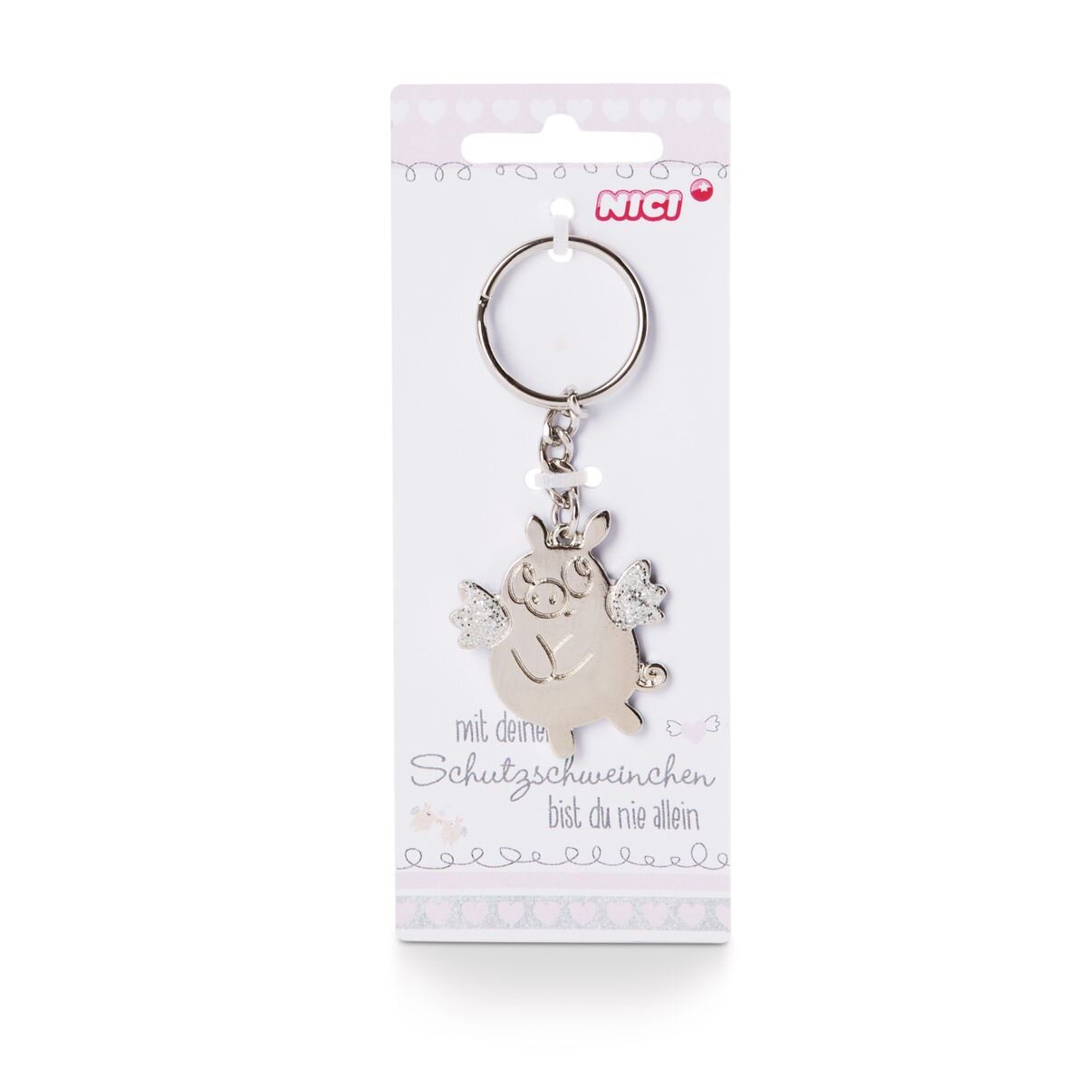 NICI Schutzschweinchen Schlüsselanhänger Metall, 4 cm